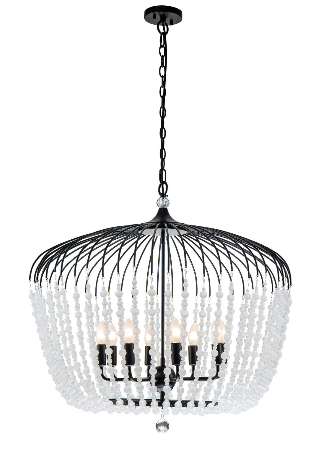 Evelyn 8 Light 75CM NICKLE,BLACK